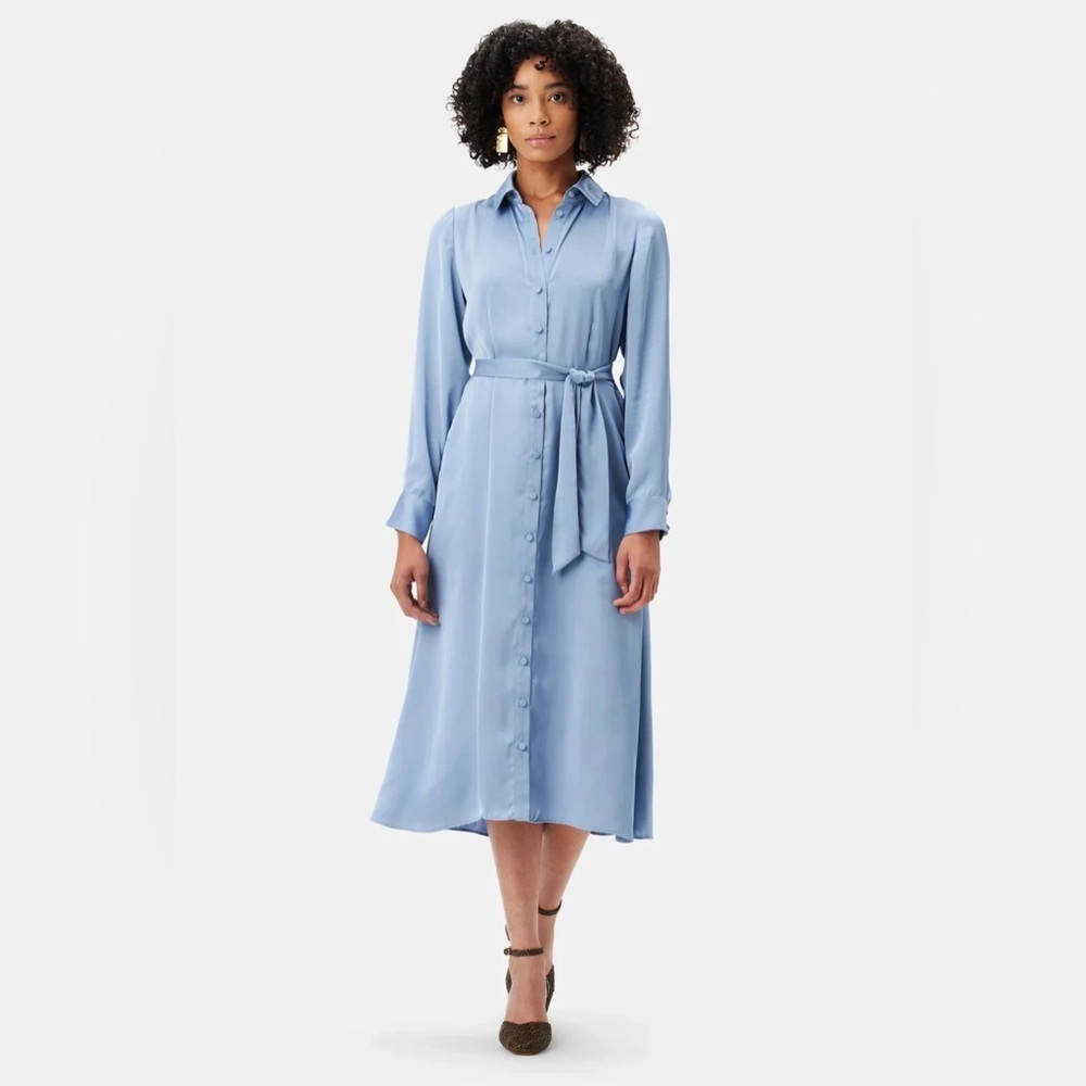 NWT Amour Vert Joyce Dress Satin Belted Size L, Original Price $150